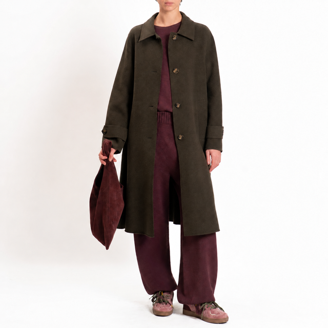 Kontatto-Pantalone QS in maglia con tasche - marsala