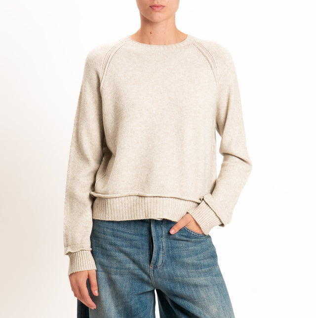 Kontatto-Maglia QS manica raglan - beige