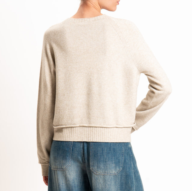 Kontatto-Maglia QS manica raglan - beige