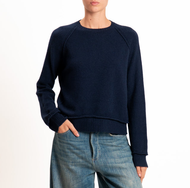 Kontatto-Maglia QS manica raglan - blu