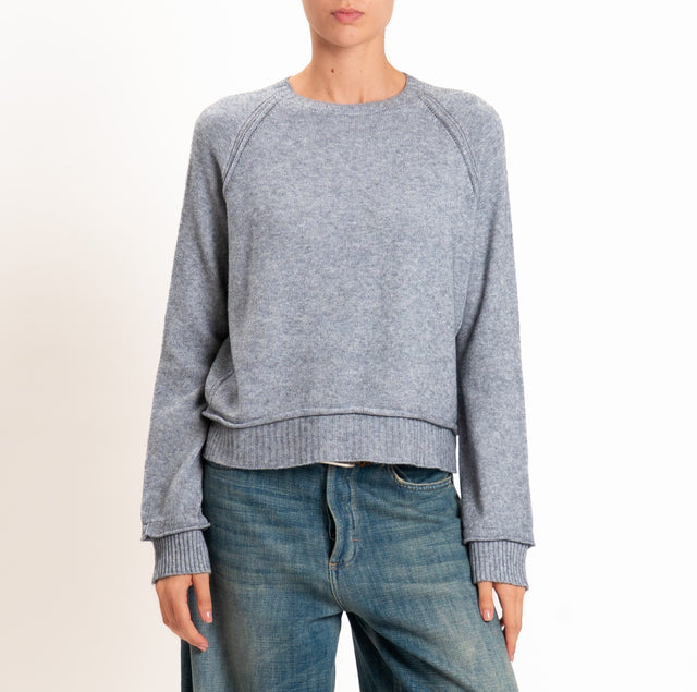 Kontatto-Maglia QS manica raglan - grigio melange