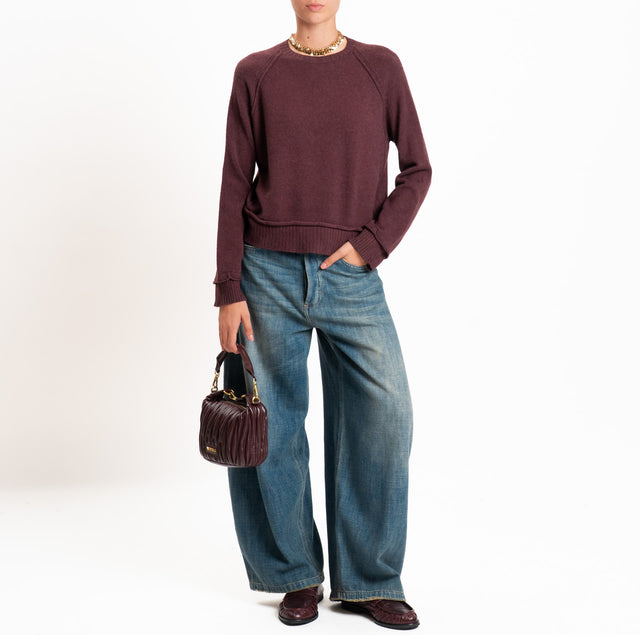 Kontatto-Maglia QS manica raglan - marsala