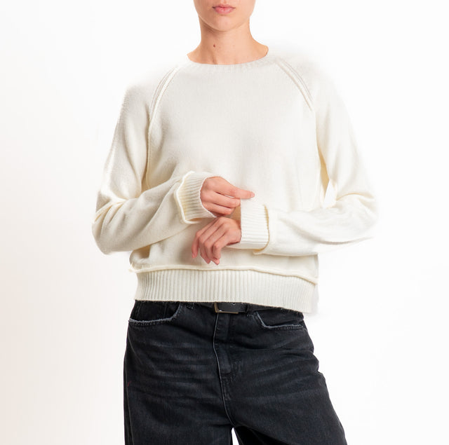 Kontatto-Maglia QS manica raglan - panna