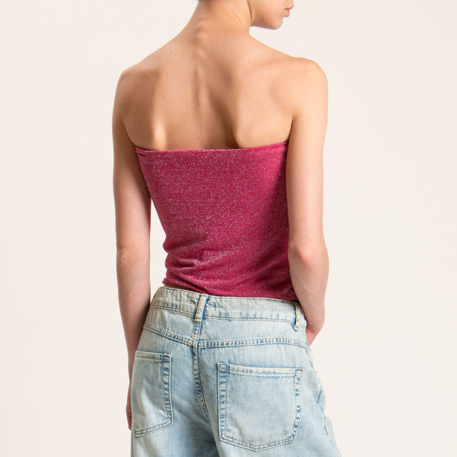 Kontatto-Top a fascia in lurex - fucsia