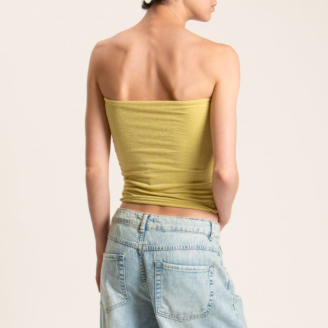 Kontatto-Top a fascia in lurex - giallo