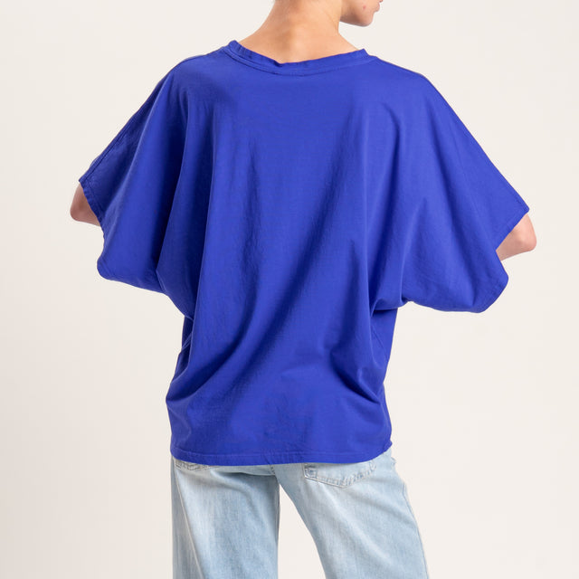 Kontatto-T-shirt scatola manica ampia - royal