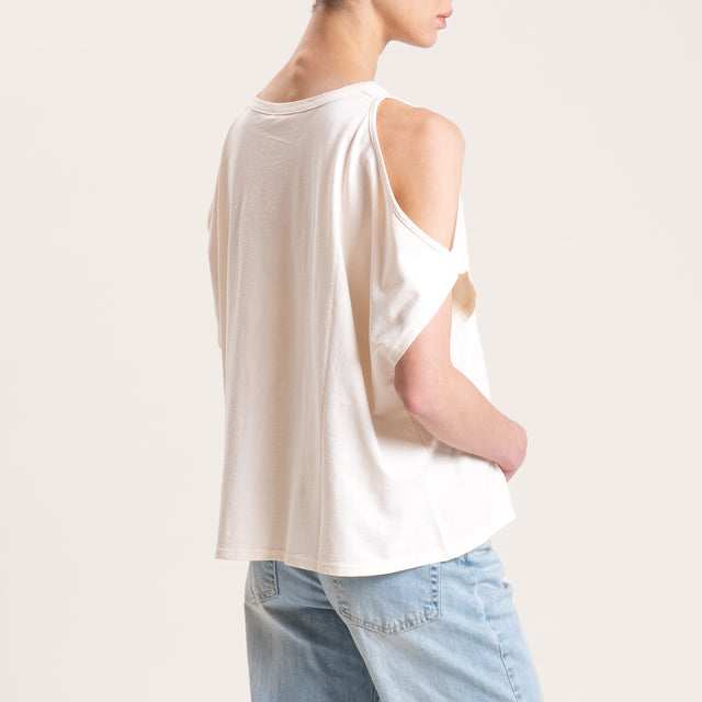 Kontatto-T-shirt cut out - burro