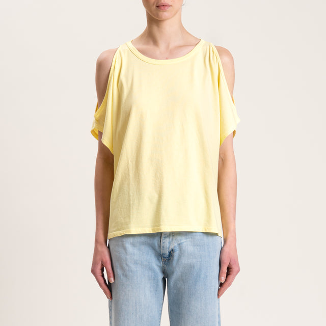 Kontatto-T-shirt cut out - giallo