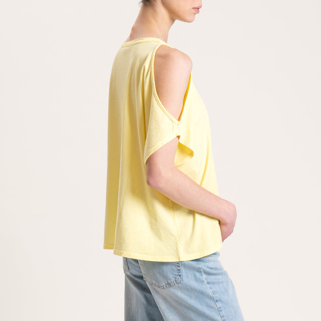 Kontatto-T-shirt cut out - giallo