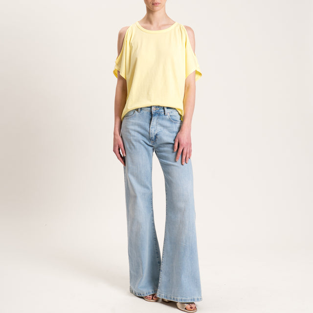 Kontatto-T-shirt cut out - giallo