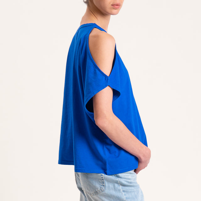 Kontatto-T-shirt cut out - royal