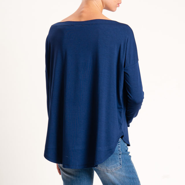 Kontatto-T-shirt in jersey stondata - blu
