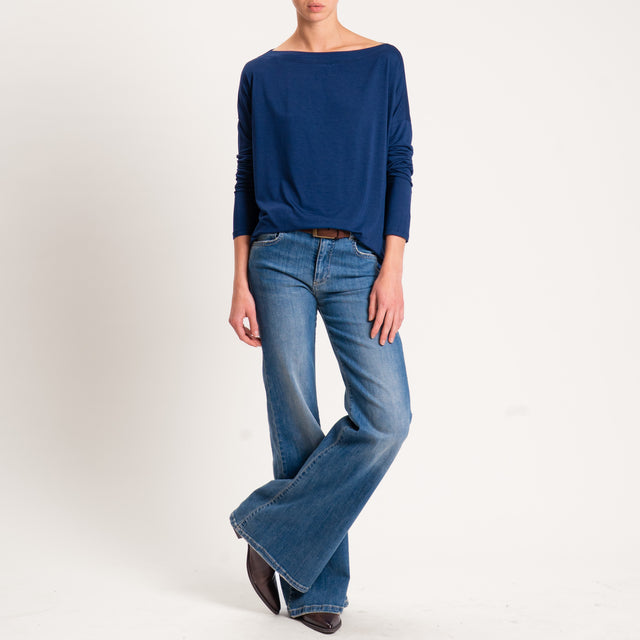 Kontatto-T-shirt in jersey stondata - blu