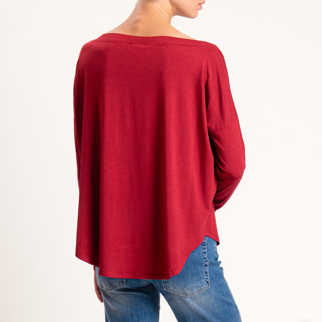 Kontatto-T-shirt in jersey stondata - cherry