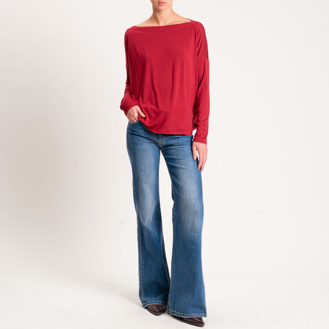 Kontatto-T-shirt in jersey stondata - cherry