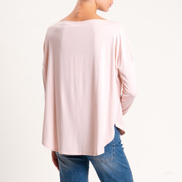 Kontatto-T-shirt in jersey stondata - rosa