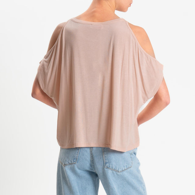 Kontatto- T-shirt cut out in jersey modal- rosa