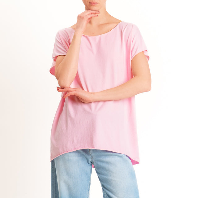 Kontatto-T-shirt over taglio vivo - pink