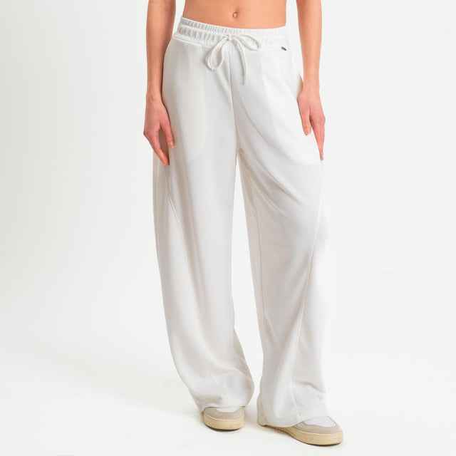 Kontatto- Pantalone in scuba con coulisse - burro