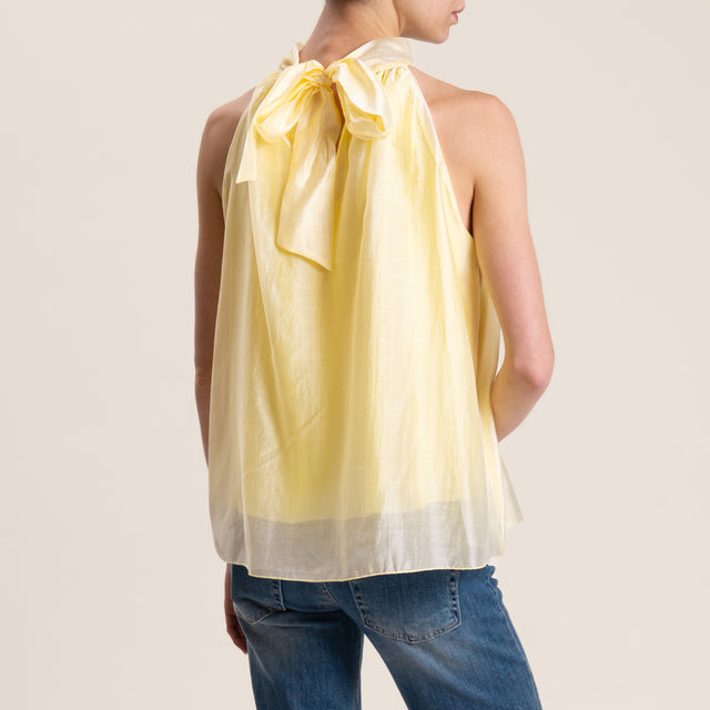Kontatto-Top mussola lyocell scollo americana - giallo