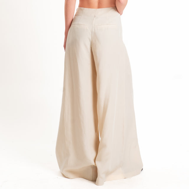 Kontatto-Completo blusa+ pantalone lyocell/lino - beige
