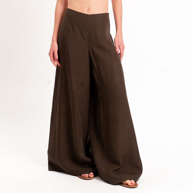 Kontatto-Completo blusa+ pantalone lyocell/lino - cioccolato