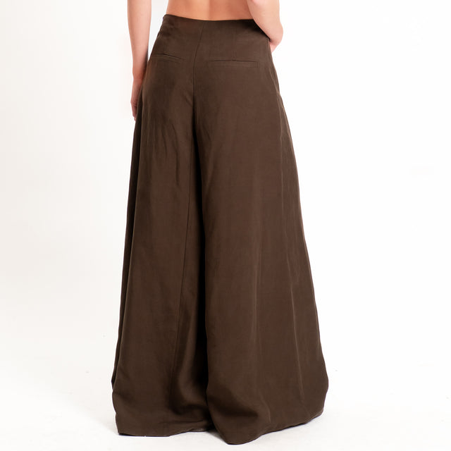 Kontatto-Completo blusa+ pantalone lyocell/lino - cioccolato