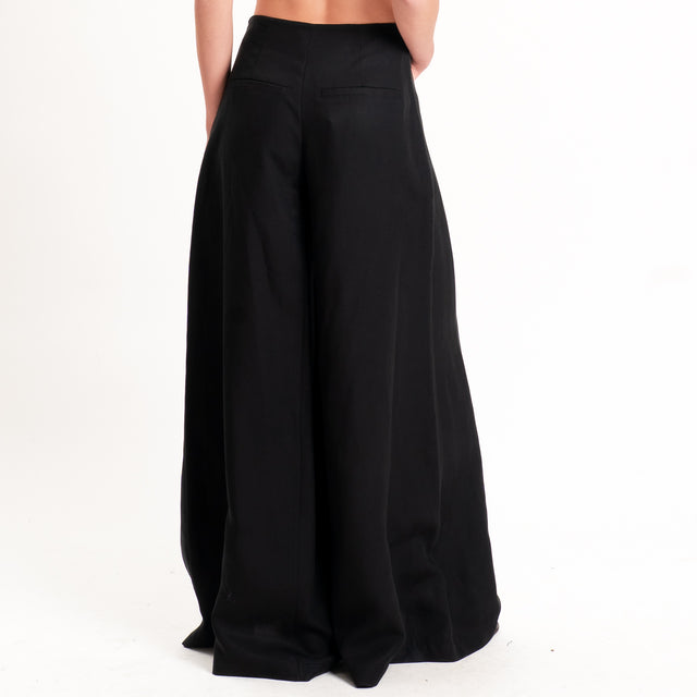 Kontatto-Completo blusa+ pantalone lyocell/lino - nero