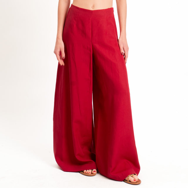 Kontatto-Completo blusa+ pantalone lyocell/lino - rosso