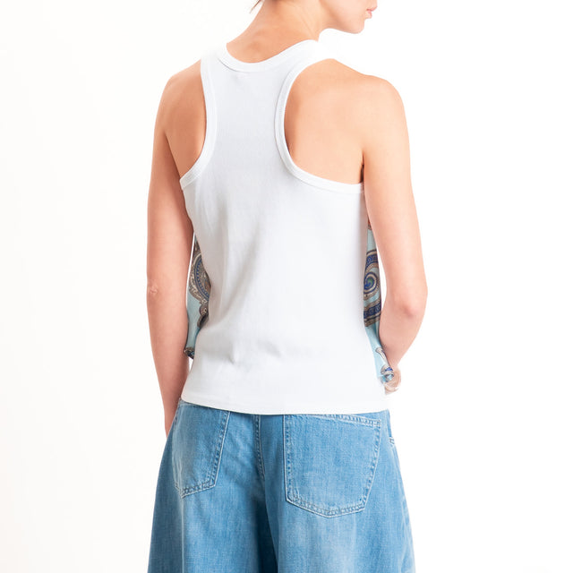 Kontatto-Top con foulard fantasia - cielo/orange/blu