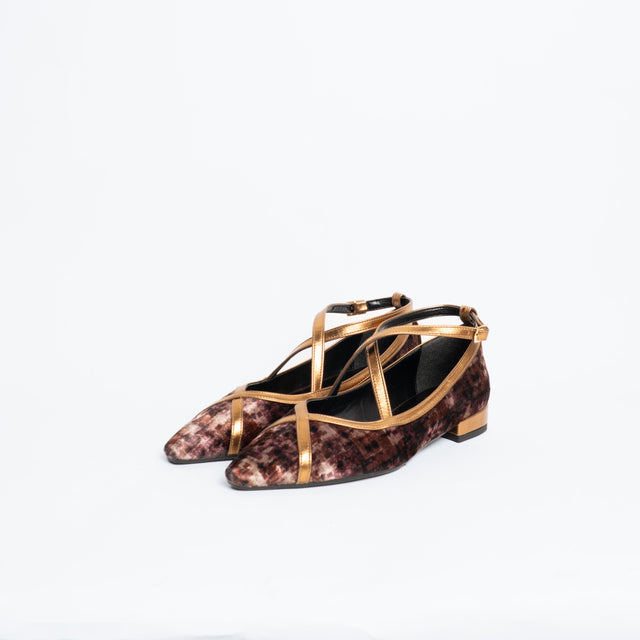 Lucrezia D'altavilla-Ballerina con cinturino incro - ciniglia bronzo