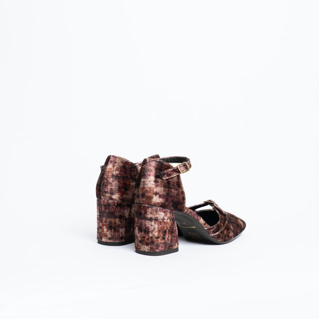 Lucrezia Altavilla-Scarpe con tacco cinturino alla caviglia - ciniglia bronzo