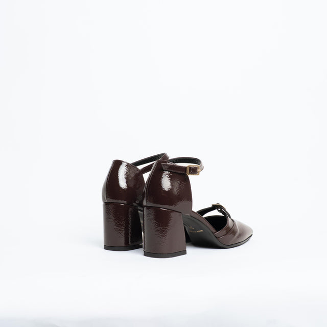 Lucrezia D'altavilla-Scarpe con tacco cinturino alla caviglia - moro