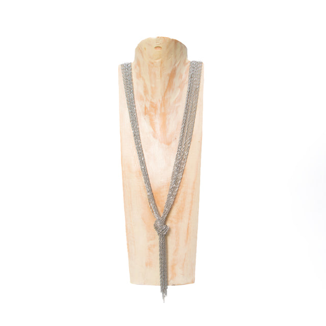 W by whitemood-Collana multi filo con nodo - silver