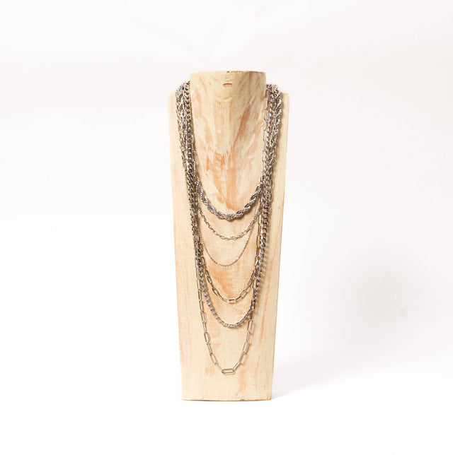 W by whitemood-Mix chain necklace - silver