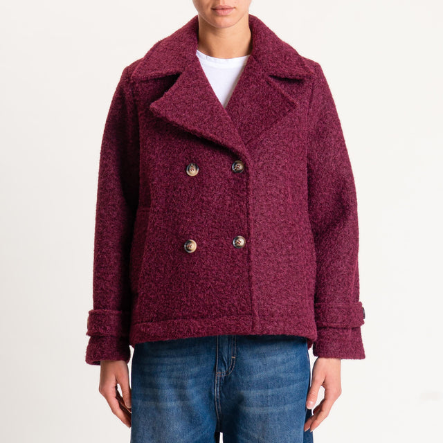 Motel-Giacca doppiopetto lana cotta neoprene - Bordeaux