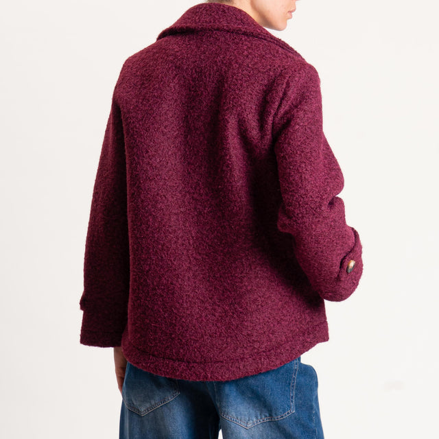 Motel-Giacca doppiopetto lana cotta neoprene - Bordeaux