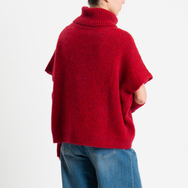 Motel-Maglia smanicata mohair con manicotti - rosso