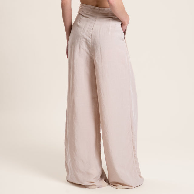 Motel-Completo camicia e pantalone misto lino - gesso