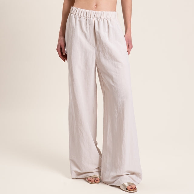 Motel-Completo gilet e pantalone misto lino - gesso