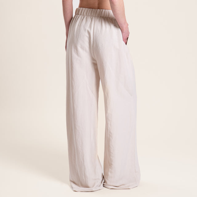 Motel-Completo gilet e pantalone misto lino - gesso