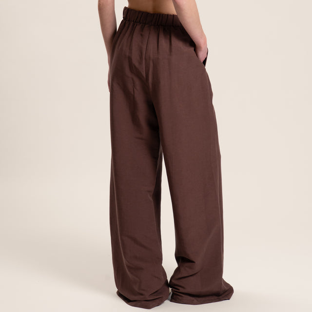 Motel-Completo gilet e pantalone misto lino - moro