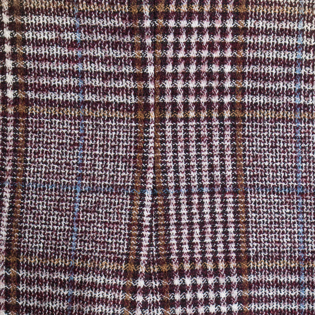 Motel-Giacca principe di galles misto alpaca con spilla - latte/prugna/avio