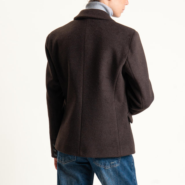 Motel-Giacca doppiopetto velour - moro