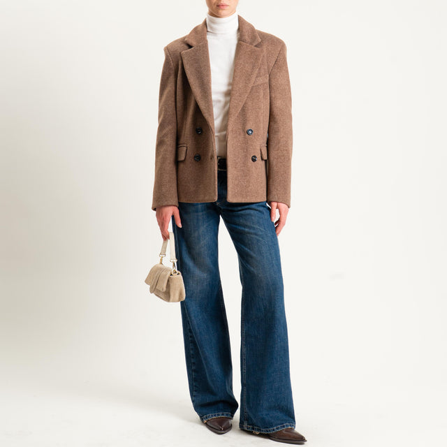 Motel-Giacca doppiopetto velour - tabacco