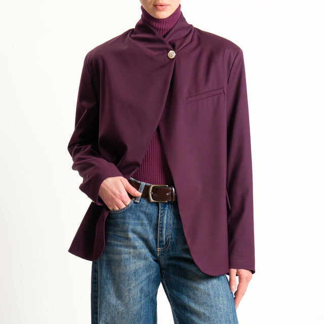 Motel-Giacca collo coreana spacco dietro - Bordeaux