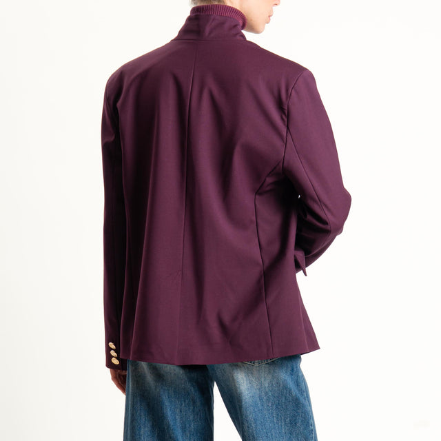 Motel-Giacca collo coreana spacco dietro - Bordeaux