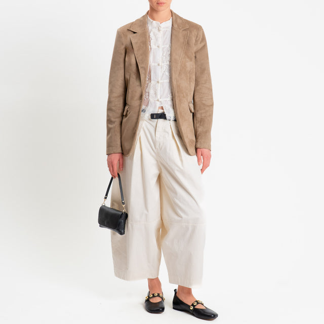 Motel-Giacca effetto suede un bottone - beige