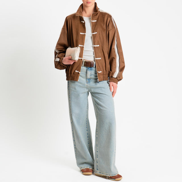 Motel-Bomber mandarin effetto suede - cognac