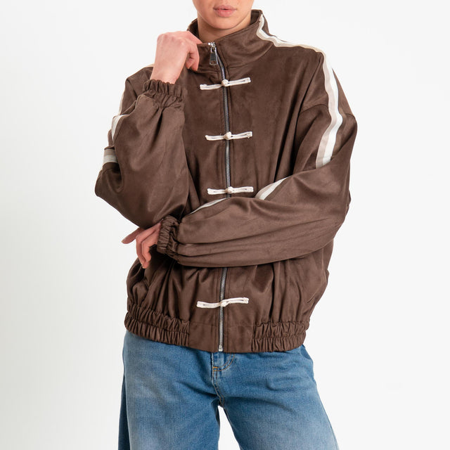 Motel-Bomber mandarin effetto suede - moro